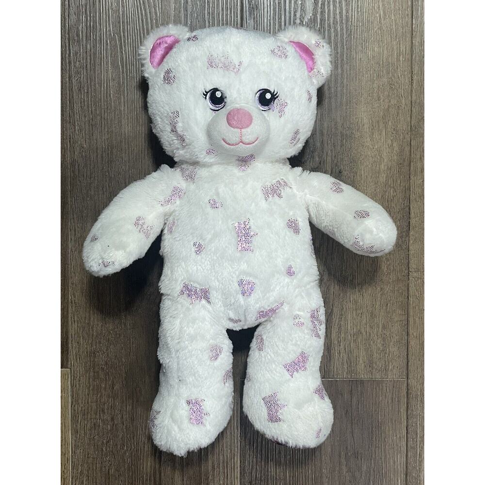 Build a Bear Disney Princess Bear Plush White Stuffed Animal Toy 16"